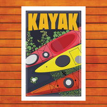 Load image into Gallery viewer, Kayak Trio Retro Travel Poster Prints