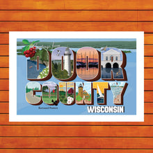 Load image into Gallery viewer, Greetings fromDoor County Retro Travel Poster Prints