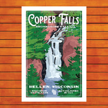 Load image into Gallery viewer, Copper Falls State Park - Brownstone Falls Retro Travel Poster Prints