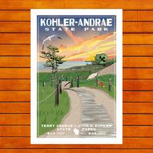 Load image into Gallery viewer, Kohler-Andrae State Park Retro Travel Poster Prints