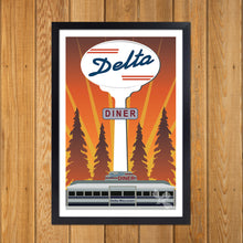 Load image into Gallery viewer, Delta Diner Sign Retro Travel Poster Prints