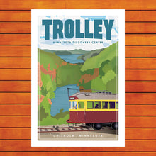 Load image into Gallery viewer, Chisholm Minnesota Trolley Retro Travel Poster Prints
