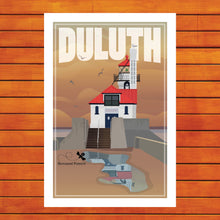 Load image into Gallery viewer, Duluth South Pier Lighthouse Retro Travel Poster
