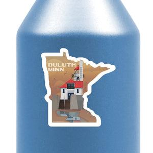 Duluth South Pier Lighthouse Retro Travel Poster