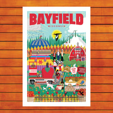 Load image into Gallery viewer, Bayfield Applefest Highlights Retro Travel Poster
