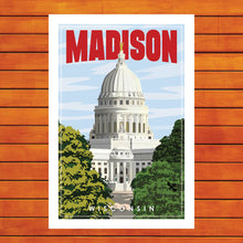 Load image into Gallery viewer, Madison, Wisconsin Capital Building Retro Travel Poster Prints
