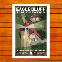 Load image into Gallery viewer, Eagle Bluff Light Station Retro Travel Poster Prints
