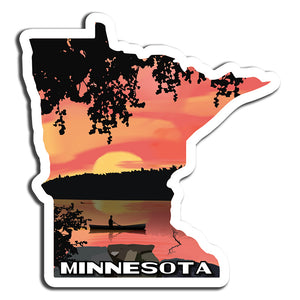 Minnesota Sunset Paddle Sticker
